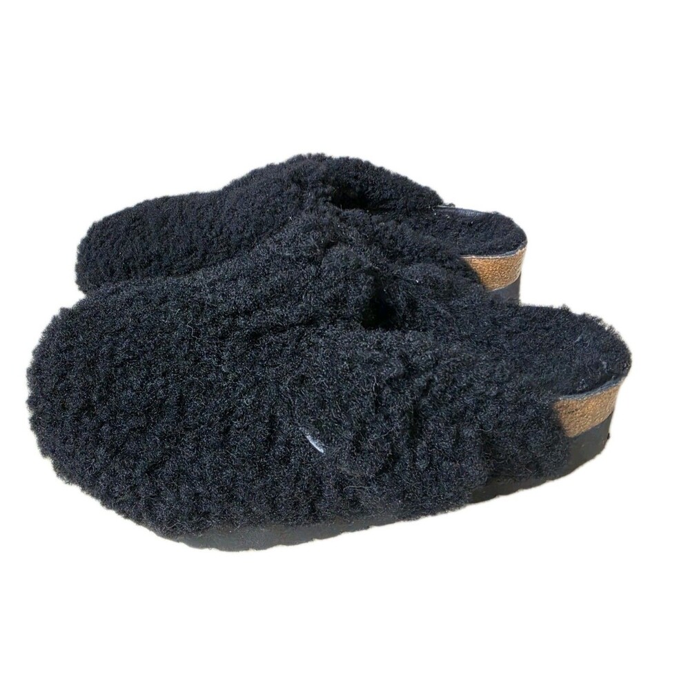 Birkenstock Papillo Boston Big Buckle Flex Platform Shearling Teddy Black 37 - Picture 3 of 10